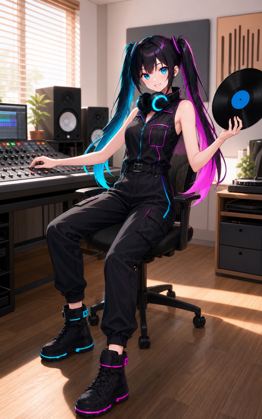 レコードと朝の光を描いたDJ RUGA
